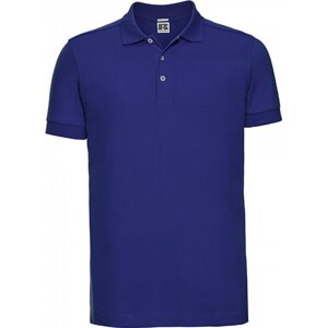 Russell Pánské strečové polo tričko s límečkem a krátkými rukávy Barva: Modrá výrazná, Velikost: L Z566