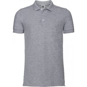 Russell Pánské strečové polo tričko s límečkem a krátkými rukávy Barva: šedá oxfordská světlá melír, Velikost: L Z566