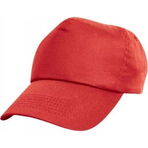 Result Headwear Dětská bavlněná kšiltovka s prošívanými očky 5 panelů Barva: Červená RH05J