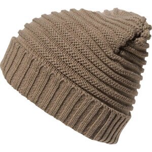 Result Winter Essentials Větruvzdorná pletená čepice s fleecovou podšívkou Barva: hnědá fenyklová - černá RC376