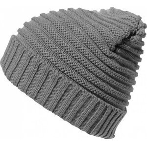 Result Winter Essentials Větruvzdorná pletená čepice s fleecovou podšívkou Barva: šedá - černá RC376