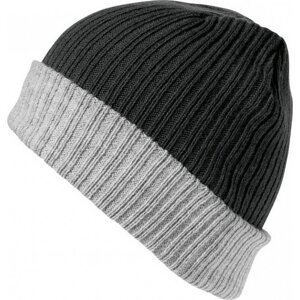 Dvoubarevná pletená čepice Result Winter Essentials Barva: černá - šedá RC378