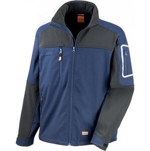 Result Work-Guard Pracovní strečová softshellová bunda s reflexními prvky Barva: modrá námořní - černá, Velikost: L RT302