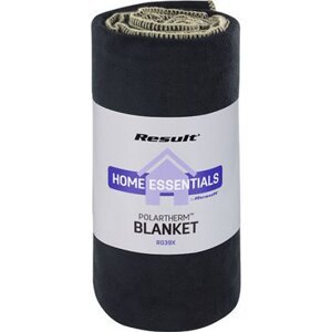 Result Winter Essentials Jemná rychleschnoucí flísová deka s úpravou proti plstnatění Barva: Černá, Velikost: 175 x 140 cm RT39