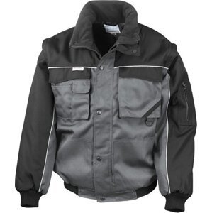 Result Work-Guard Těžká pracovní bunda s podšívkou a odnímatelnými rukávy Barva: šedá - černá, Velikost: 3XL RT71
