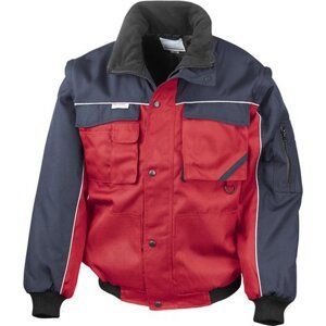 Result Work-Guard Těžká pracovní bunda s podšívkou a odnímatelnými rukávy Barva: červená - modrá námořní, Velikost: 3XL RT71