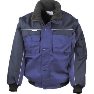 Result Work-Guard Těžká pracovní bunda s podšívkou a odnímatelnými rukávy Barva: modrá královská - modrá námořní, Velikost: XXL RT71