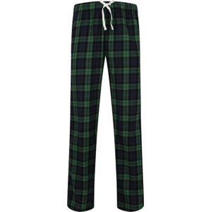SF Men Pánské bavlněné kostičkované kalhoty na lenošení Barva: modrá námořní - zelená kostičky, Velikost: M SFM83