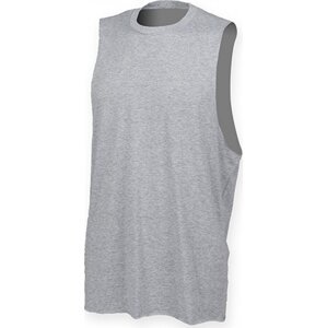SF Men Pánské prodloužené triko bez rukávů s hlubokými průramky Barva: šedá melír, Velikost: L SFM232