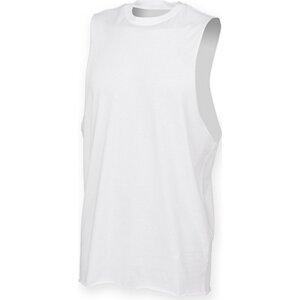 SF Men Pánské prodloužené triko bez rukávů s hlubokými průramky Barva: Bílá, Velikost: L SFM232