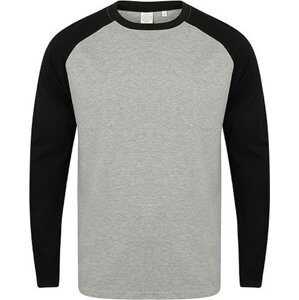 Pánské triko s dlouhým Baseball rukávem SF Men Barva: šedá melír-černá, Velikost: S SFM271