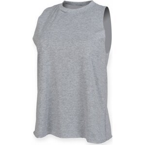 SF Women Dámské tílko ke krku s nezačištěnými průramky Barva: šedá melír, Velikost: XL SF232