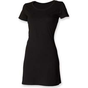 SF Women Přiléhavé tričko šaty s křidélkovými rukávy Barva: Černá, Velikost: L SF257
