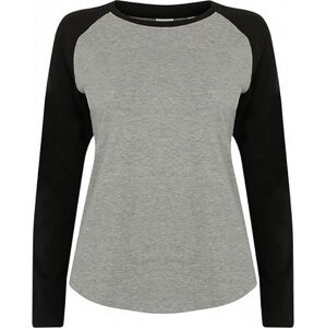 Dámské Baseball tričko SF Women s dlouhým rukávem Barva: šedá melír-černá, Velikost: M SF271