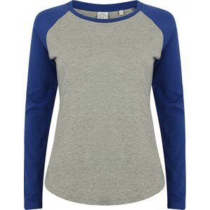 Dámské Baseball tričko SF Women s dlouhým rukávem Barva: šedá melír - modrá královská, Velikost: L SF271