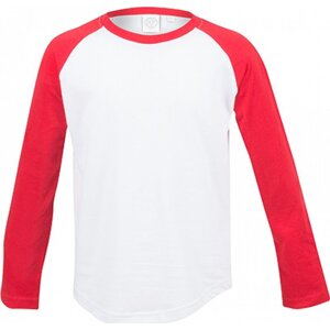 SF Minni Dlouhé dětské baseballové triko s dlouhým rukávem Barva: White-Red, Velikost: 5/6 let SM271