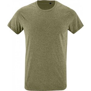 Sol's Přiléhavé pánské tričko Regent Fit 100% bavlna Barva: khaki melír, Velikost: L L149