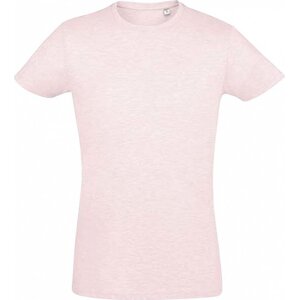 Sol's Přiléhavé pánské tričko Regent Fit 100% bavlna Barva: růžová melír, Velikost: XS L149