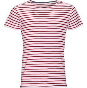 Pánské tričko s proužky a krátkým rukávem Sol's Barva: bílá - červená, Velikost: 3XL L01398