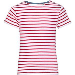 Dětské pruhované tričko Sol's Barva: bílá - červená, Velikost: 8 let (118/128) L01400