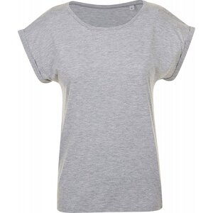 Sol's Módní lehké dámské tričko Melba s ohrnutými rukávky Barva: šedá melange, Velikost: L L01406