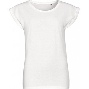 Sol's Módní lehké dámské tričko Melba s ohrnutými rukávky Barva: Bílá, Velikost: M L01406