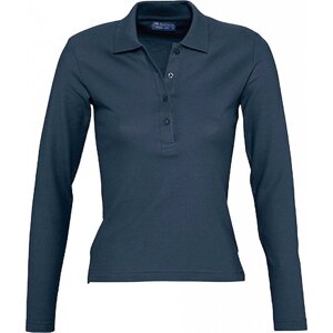 Dámské slim-fit polo tričko s dlouhým rukávem Podium Sol's Barva: modrý denim, Velikost: XL L535