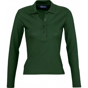 Dámské slim-fit polo tričko s dlouhým rukávem Podium Sol's Barva: zelená golfová, Velikost: M L535