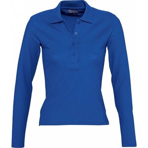 Dámské slim-fit polo tričko s dlouhým rukávem Podium Sol's Barva: modrá královská, Velikost: L L535