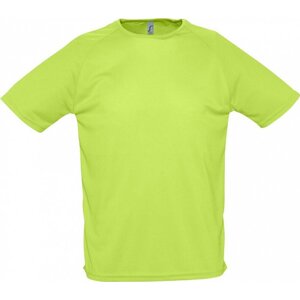 Sol's Sportovní tričko s raglánovými rukávy s kulatým zadním dílem Barva: Zelená jablková, Velikost: XXS L198