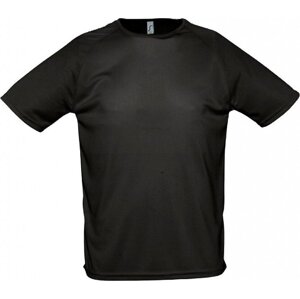 Sol's Sportovní tričko s raglánovými rukávy s kulatým zadním dílem Barva: Černá, Velikost: M L198