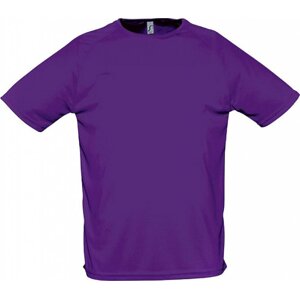 Sol's Sportovní tričko s raglánovými rukávy s kulatým zadním dílem Barva: tmavá fialová, Velikost: 3XL L198
