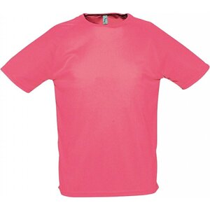 Sol's Sportovní tričko s raglánovými rukávy s kulatým zadním dílem Barva: korálová neonová, Velikost: XXS L198