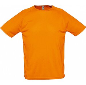 Sol's Sportovní tričko s raglánovými rukávy s kulatým zadním dílem Barva: oranžová neonová, Velikost: M L198