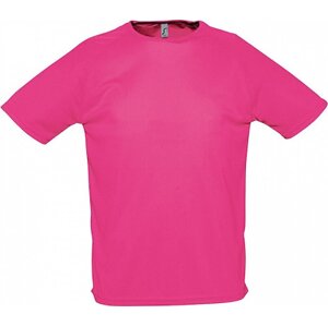 Sol's Sportovní tričko s raglánovými rukávy s kulatým zadním dílem Barva: růžová neonová, Velikost: 3XL L198