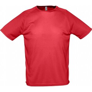 Sol's Sportovní tričko s raglánovými rukávy s kulatým zadním dílem Barva: Červená, Velikost: L L198