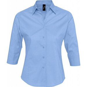 Dámská strečová košile Sol's se 3/4 rukávy Barva: modrá nebeská výrazná, Velikost: 3XL L631