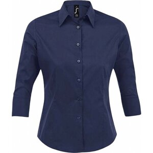 Dámská strečová košile Sol's se 3/4 rukávy Barva: modrá tmavá, Velikost: 3XL L631