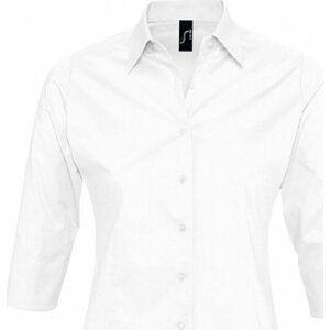 Dámská strečová košile Sol's se 3/4 rukávy Barva: Bílá, Velikost: 3XL L631