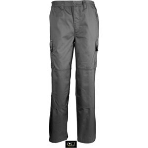 Sol's ProWear Pracovní kapsáčové kalhoty s chrániči kolen Barva: šedá tmavá, Velikost: 4XL (54) LP80600