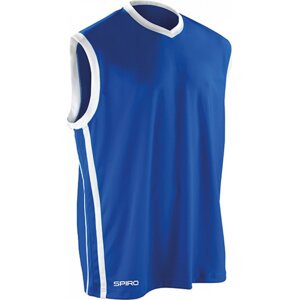SPIRO Rychleschnoucí pánské basketbalové tílko do véčka Barva: modrá - bílá, Velikost: 3XL RT278