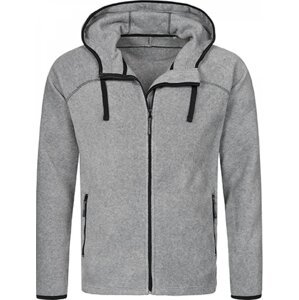 Stedman® Fleecová bunda s kapucí a kontrastními detaily Barva: šedá  melír, Velikost: L S5040