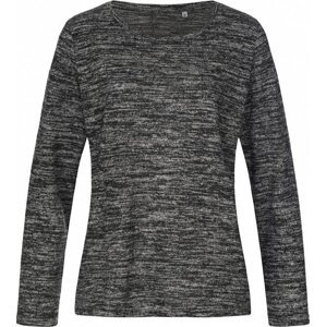 Stedman® Volný dámský melírový pletený svetr s česanou vnější stranou Barva: šedá tmavá melír, Velikost: L