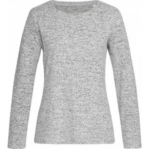 Stedman® Volný dámský melírový pletený svetr s česanou vnější stranou Barva: šedá světlá melange, Velikost: L