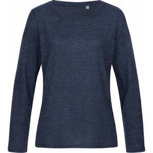 Stedman® Volný dámský melírový pletený svetr s česanou vnější stranou Barva: modrá střední melír, Velikost: L
