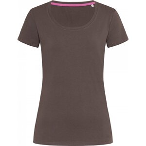 Stedman® Módní strečové dámské tričko Claire se širokým výstřihem Barva: tmavá hnědá, Velikost: L S9700