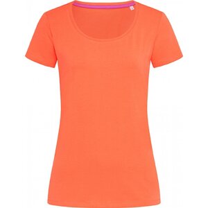 Stedman® Módní strečové dámské tričko Claire se širokým výstřihem Barva: lososová, Velikost: M S9700