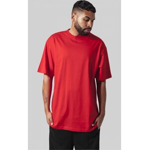 Prodloužené bavlněné rovné pánské triko Urban Classics 180 g/m Barva: Červená, Velikost: S