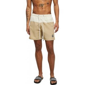Barevné pánské plavky šortky s kontrastní šňůrkou Urban Classics Barva: unionbeige/softseagrass, Velikost: XL
