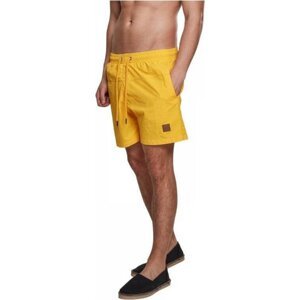 Barevné pánské plavky šortky s kontrastní šňůrkou Urban Classics Barva: Žlutá, Velikost: M